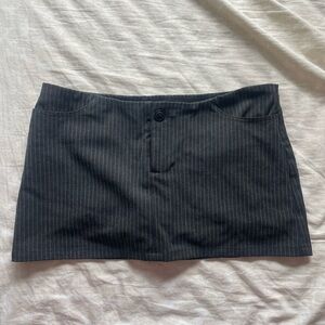 Gray Pinstripe Mini Skirt